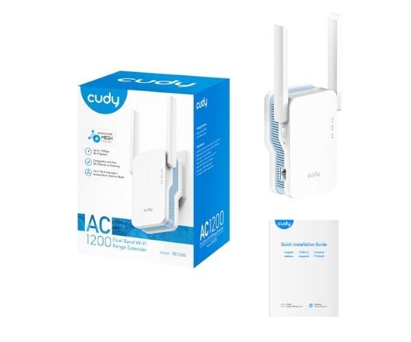 مُوسّع نطاق واي‑فاي Cudy AC1200 Mesh RE1200